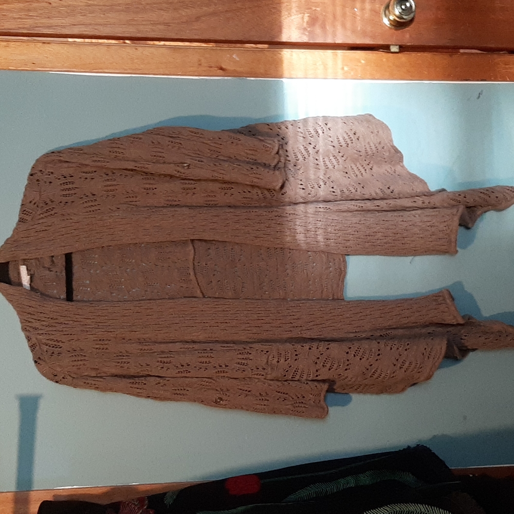Woman Within olive green cardigan